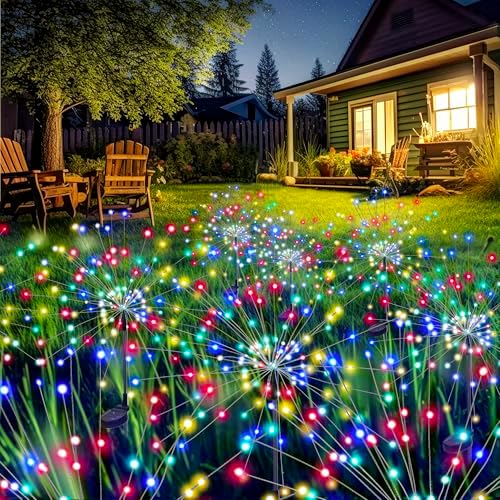GIGALUMI 8 Pack Solar Firework Lights Outdoor, Garden Decor, Multicolored by GIGALUMI