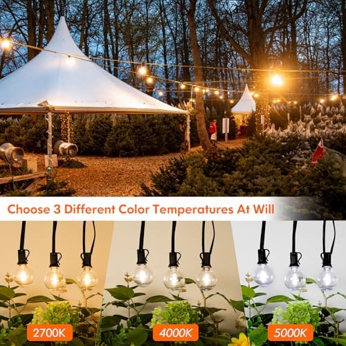50FT LED Outdoor String Lights with Dimmable 3 Color Lights with Remote - Image 2