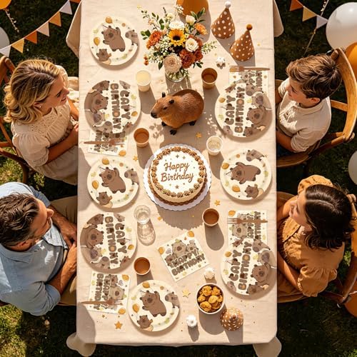 96Pcs Capybara Birthday Party Decorations, Serves 24 - Image 7