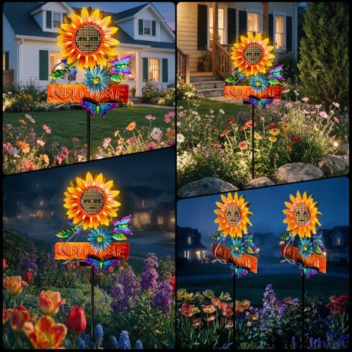 Solar Lights Outdoor Decor, Solar Sunflower Garden Decorations - Image 6