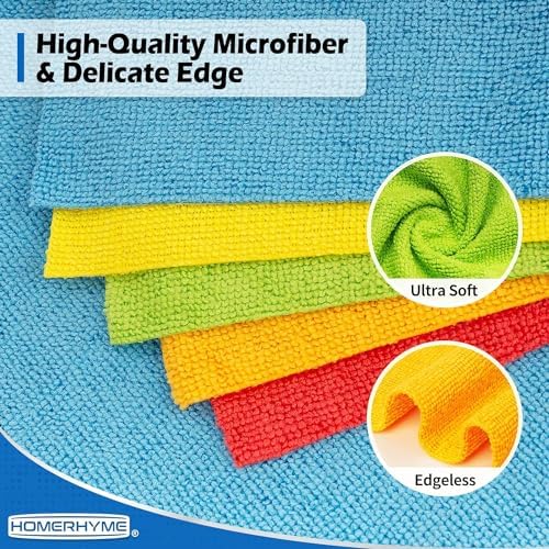 Microfiber Towels for Cars, 72 Pack Microfiber Cleaning Cloths, 11.5"*11.5" Cleaning Rags Towels Bulk Absorbent Lint-Free, All-Purpose for Bar, Office, Household Cleaning - Image 5