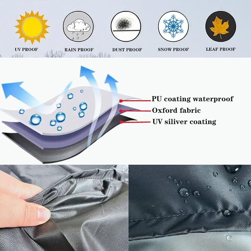 Griddle Cover for Char-Broil Commercial Series 4 Burner Gas Grill & Griddle, 210D Oxford Fabric Flat Top Grill Cover with Adjustable Drawstring, Outdoor Cover for Patio, Backyard and Deck - Image 6