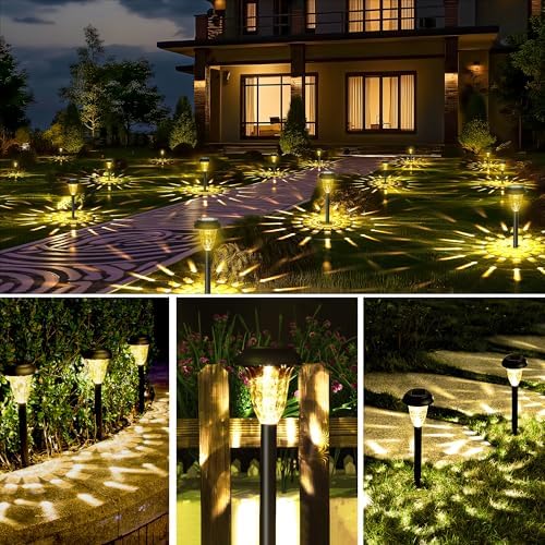 GIGALUMI Solar Lights Outdoor Waterproof Pathway Lights, 12 Pack Warm White - Image 3