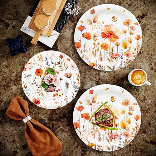 100Pcs Wildflower Party Supplies Spring Floral Wedding Birthday Decoration Include Wildflower Plates Napkins and Cups for Spring Summer Picnic Wedding Baby Shower Tea Party Decor,Serve 25 (Yellow) - Image 6