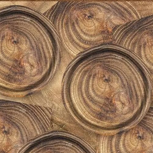 MaitianGuyou 40 Count 9 Inch Wood Grain Paper Plates, Rustic Wood Slice Disposable Party Farmhouse Decoration for Woodland Baby Shower Lumberjack Birthday Party Supplies(9 Inch,Dark Wood) - Image 4