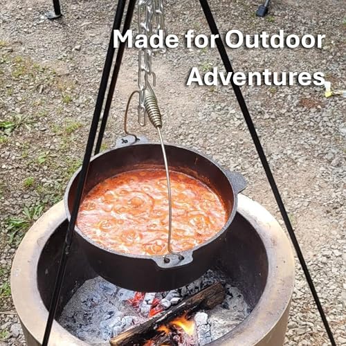 Cuisiland 48" Heavy Duty Camping Tripod Campfire Cooking Dutch Oven Tripod Adjustable Grill Tripod for Outdoor Campfire Cooking Camping, Picnic - Image 4