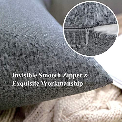MIULEE Decorative Outdoor Pillow Covers Euro Waterproof 26x26 Dark Grey - Image 3