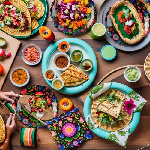 Roshtia 120 Pcs Day of the Dead Plates and Napkins Set, Mandala - Image 6