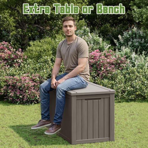 Outdoor Storage Waterproof Deck Box for Patio (150 Gallon, Grey) - Image 2