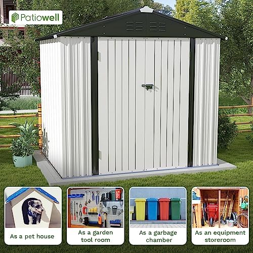 Patiowell Outdoor Storage Shed, 8x6 FT, White - Image 3