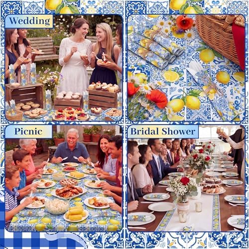 400 Pcs Capri Lemon Party Supplies for 100 Guests Disposable Set - Image 4