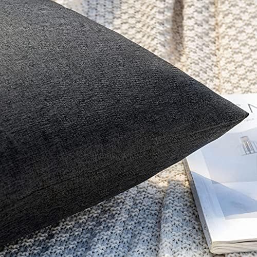 MIULEE Decorative Outdoor Pillow Covers Euro Waterproof 26x26 Black - Image 2