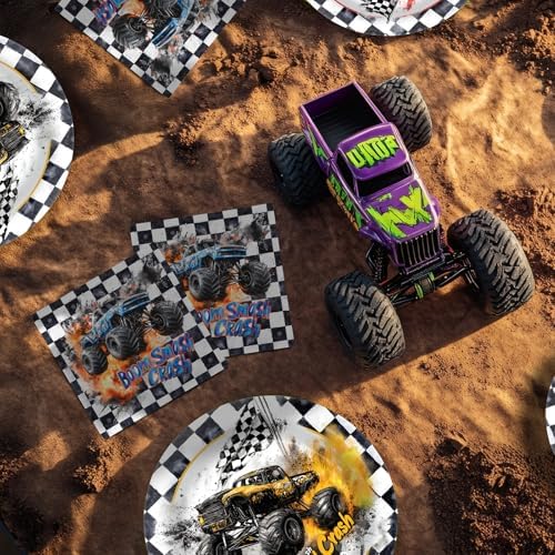 Monster Truck Party Decorations - Monster Truck Party Plates and Napkins for Kids Birthday Party, Serves 20 Guests - Image 7
