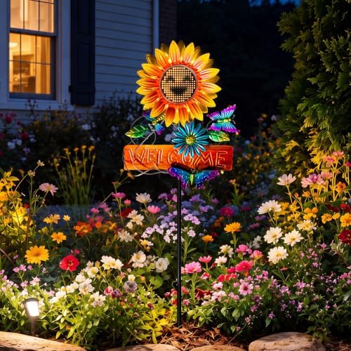 Solar Lights Outdoor Decor, Solar Sunflower Garden Decorations by Unknown