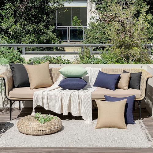 MIULEE Decorative Outdoor Pillow Covers Waterproof 16x16 Light Tan - Image 5