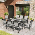 MIXPATIO 9pc Patio Dining Set, 83" Rectangular Table, Textilene Chairs by MIXPATIO