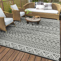MontVoo Outdoor Rug Carpet Waterproof 5x8 Outdoor Patio Rug Mat Reverisble Plastic Straw Outdoor Rug for RV Camping Picnic Beach Balcony Boho Grey by MontVoo