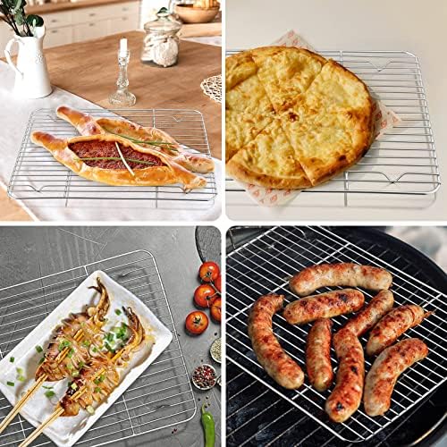 Leonyo 13" Rectangular Basting Cover with 11"x 9" Cooling Rack, Cheese Melting Dome & Wire Rack for Baking, Griddle Accessories with Steam Dome Lids for Oven, BBQ Flat Top Grill Cooking - Image 5