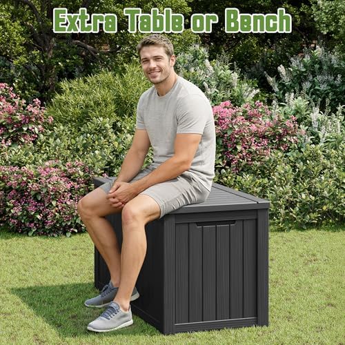 Outdoor Storage Waterproof Deck Box for Patio (160 Gallon, Black) - Image 6