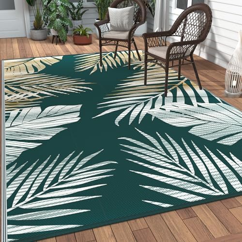 GENIMO Outdoor Rug, Waterproof Plastic Rugs for Patio, 6'x9' Lime Green by GENIMO