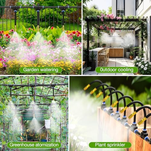 MIXC 1/4" Drip Irrigation System, Adjustable Copper Nozzles (7.8ft Rod Length, 12pcs nozzles and connectors,NO Water Pipe) - Image 6