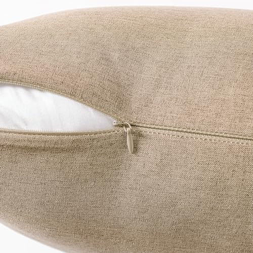 MIULEE Decorative Outdoor Pillow Covers Waterproof 20x20 Light Tan - Image 2