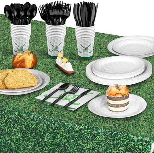 Kochorie 169 Pieces Golf Party Supplies Disposable Tableware Set - Image 4