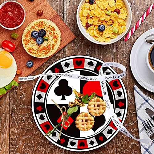 40 Pcs Casino Party Supplies Poker Paper Plates 7" Casino Party Plates for Casino Night Game Theme Card Playing Club Heart Poker Night Las Vegas Birthday Party Decorations (Poker) - Image 2