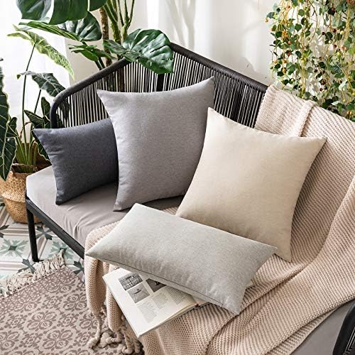 MIULEE Decorative Outdoor Pillow Covers Waterproof 16x16 Beige - Image 5