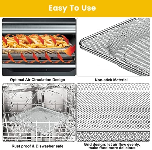 Air Fryer Basket for Ninja Foodi SP101 Digital Air Fryer Countertop Oven, 13.5 * 13.3'' Steel Wire Rack Accessorie Tray for Ninja Foodi SP100, SP101B1, SP101C Convection Oven, Dishwasher Safe - Image 4