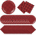 Roshtia 120 Pcs Black Red Checked Plates and Napkins, Racing Party Decor by Roshtia