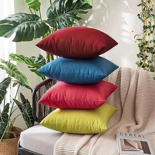 MIULEE Decorative Outdoor Pillow Covers Christmas 16x16 Wine Red - Image 5