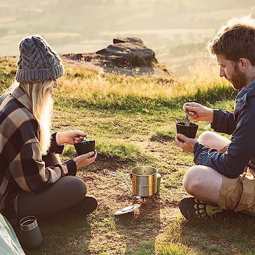 Stanley Adventure Stainless Steel Camping Cooking Set for Two 1.0L / 1.1 QT with Bowls and Sporks - 6 Piece Camp Cook Set - Stainless Steel Pot with Lid - Cookware for Backpacking and Camping - Image 3