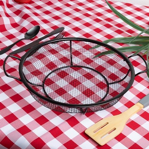 Outset Mesh Grill Roasting Basket With Handles, Non-Stick, Shallow, 12" x 15" x 3" - Image 4