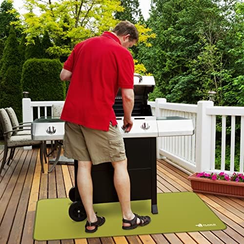 FLASLD Outdoor Fireplace Stove Mat, 24 X 42 inches Fireproof Pad for Floor, Carpet, Rug, Grass, Deck and Patio - Resists Ashes, Sparks, Charcoal, Soot and Flames, Spinach Green - Image 6