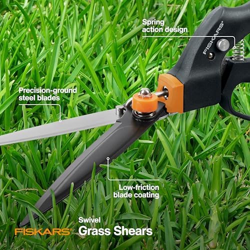 Fiskars 5" Swivel Grass Shears, Handheld Grass Clippers for Lawn & Garden - Image 2
