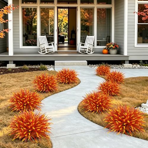 20Pcs Fake Plants Artificial Flowers Monkey Grass for Outdoors，UV Resistant Realistic Fall Artificial Flowers for Outdoors，No Fade Shrubs Outside Decor for Courtyard Porch Patio Garden - Image 5
