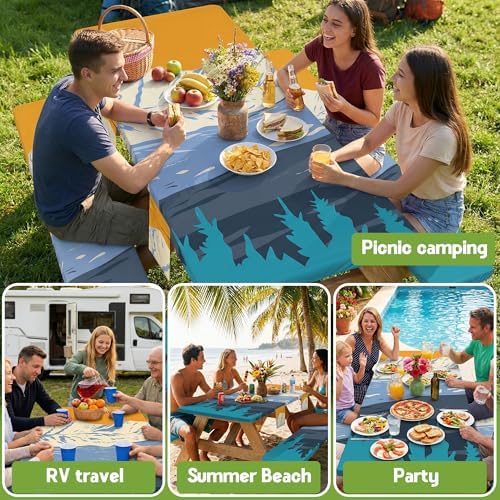 Picnic Table Cover with Bench Covers Elastic Table Cloth Cool Fun Unique Ideas Birthday Party Christmas Xmas Father Valentine's Day Camping Gift for Camper RV Owner Camping Lovers Couple Men Adult Dad - Image 6