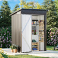 MXV 5x3 FT Outdoor Metal Storage Shed, Lockable Galvanized Steel Tool House with Sloped Roof, Waterproof Shed for Backyard, Garden, Patio, Black by Unknown