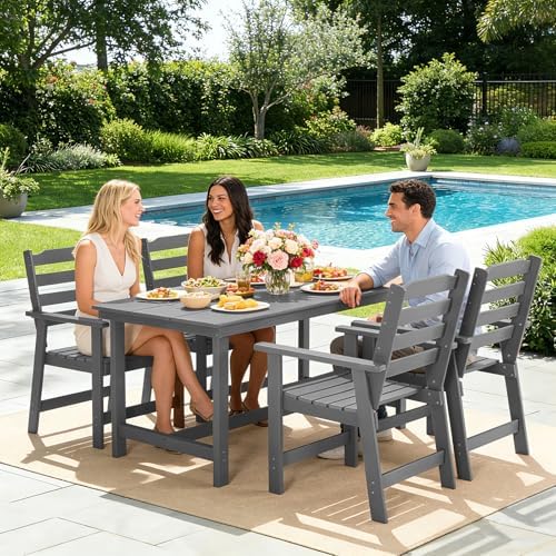 FUNBERRY Outdoor Dining Chairs Set of 2, HDPE Patio Chairs for Outside - Image 7