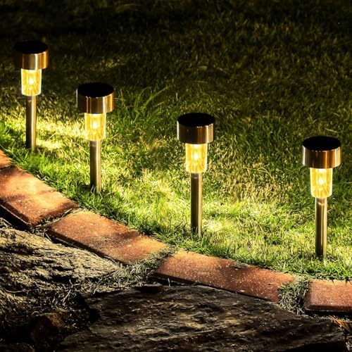 GIGALUMI 16 Pack Solar Lights Outdoor Waterproof, Stainless Steel - Image 2