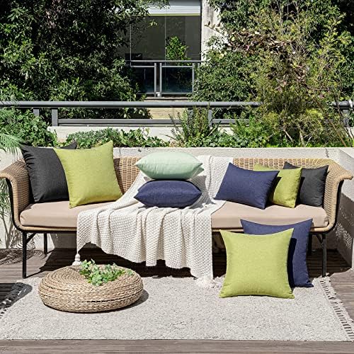 MIULEE Decorative Outdoor Pillow Covers Euro Waterproof 26x26 Navy - Image 5