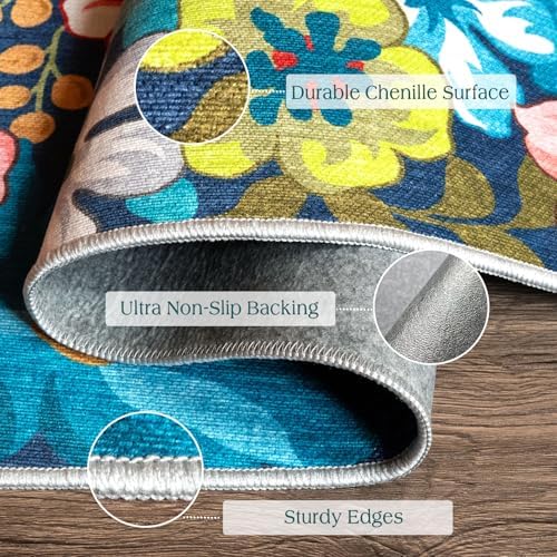 3x5 Flower Entry Rug, Washable Indoor Outdoor Mats for Front Door - Image 2
