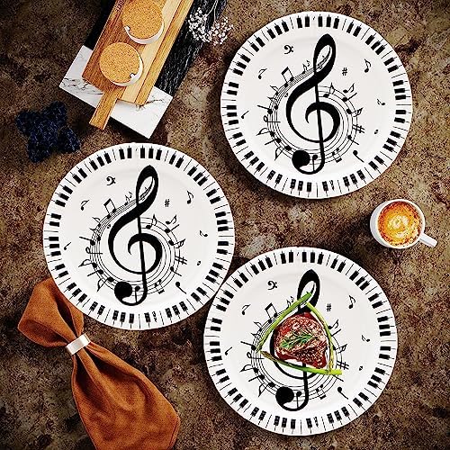 80 Pcs Musical Notes Paper Plates - 7" Music Dessert Plates for Rock Band Concert Theme Birthday Party Supplies Decorations - Image 5