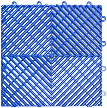 SnapLock RaceDeck Free-Flow 12"x12" Garage Tiles, 48pk, Bright Blue by BigFloors