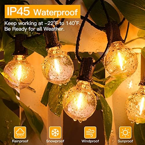 Ollny Outdoor String Lights, 25FT LED Patio Lights Waterproof Plug in - Image 3