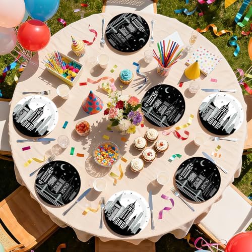 Grencian 50 Pcs New York City Skyline Paper Plates 9 Inch - Image 6