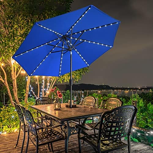 EliteShade USA 10-Year-Non-Fading 9ft Market Patio Umbrella, Commercial Grade Table Sun Umbrella with 80 Solar LED Lights, Crank Open, Windproof & UPF 50+ UV Protection for Garden, Deck, Pool, Backyard, Royal Blue - Image 4