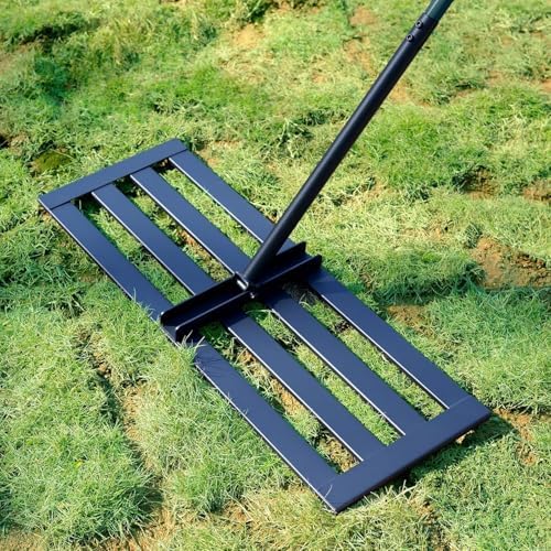 Lawn Leveling Rake, 30x10 Stainless Steel Leveler with 78" Handle by TAORUI