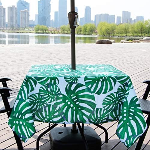 EHouseHome Outdoor Indoor 60inch SquareTablecloth with Umbrella Hole and Zipper, Waterproof Zippered Patio Table Cloths, Spring/Summer Table Covers for Backyard Circular Table/BBQs/Picnic - Image 4